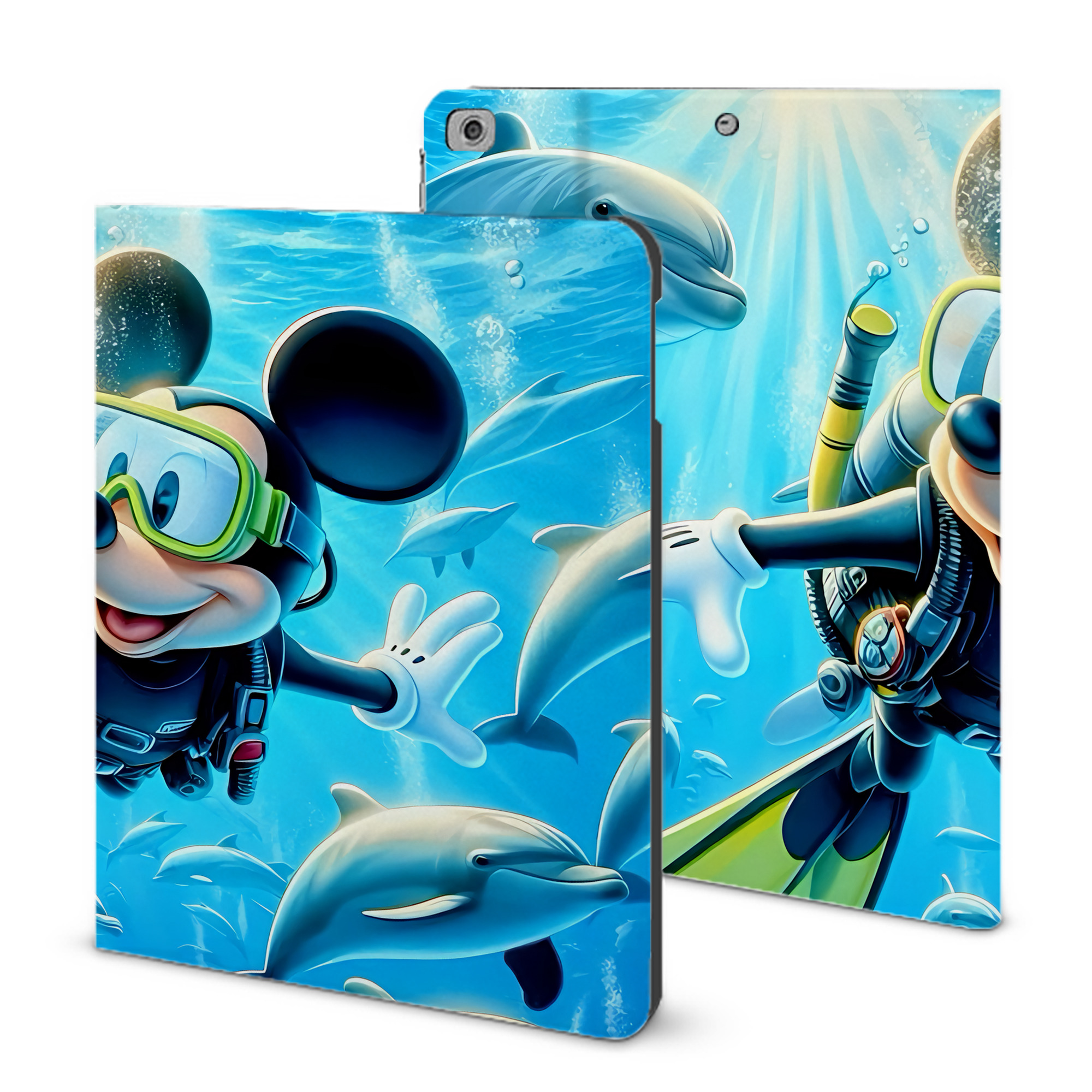 （画像用） ミッキーマウス Mickey Mouse IPad ケース ブック型 PUレザー TPU 耐衝撃 軽量 薄型 ペン収納なし 全面保護 IPad 各モデル対応